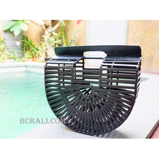 new bamboo handbags fan black  color